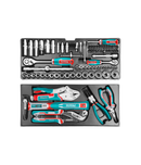 Caja de herramientas metálica con juego de herramientas (132 pzs)