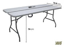 Mesa Plegable Valija 1.8 Mts Hogar Camping Jardín Reforzada Color Blanco