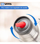 Termo Eléctrico Vitta 1 Litro 2 En 1 Mate Y Bombilla Color Acero