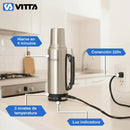 Termo Eléctrico Vitta 1 Litro 2 En 1 Mate Y Bombilla Color Acero
